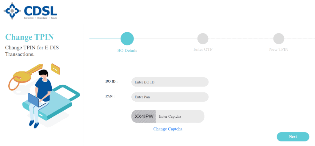 How to change TPIN